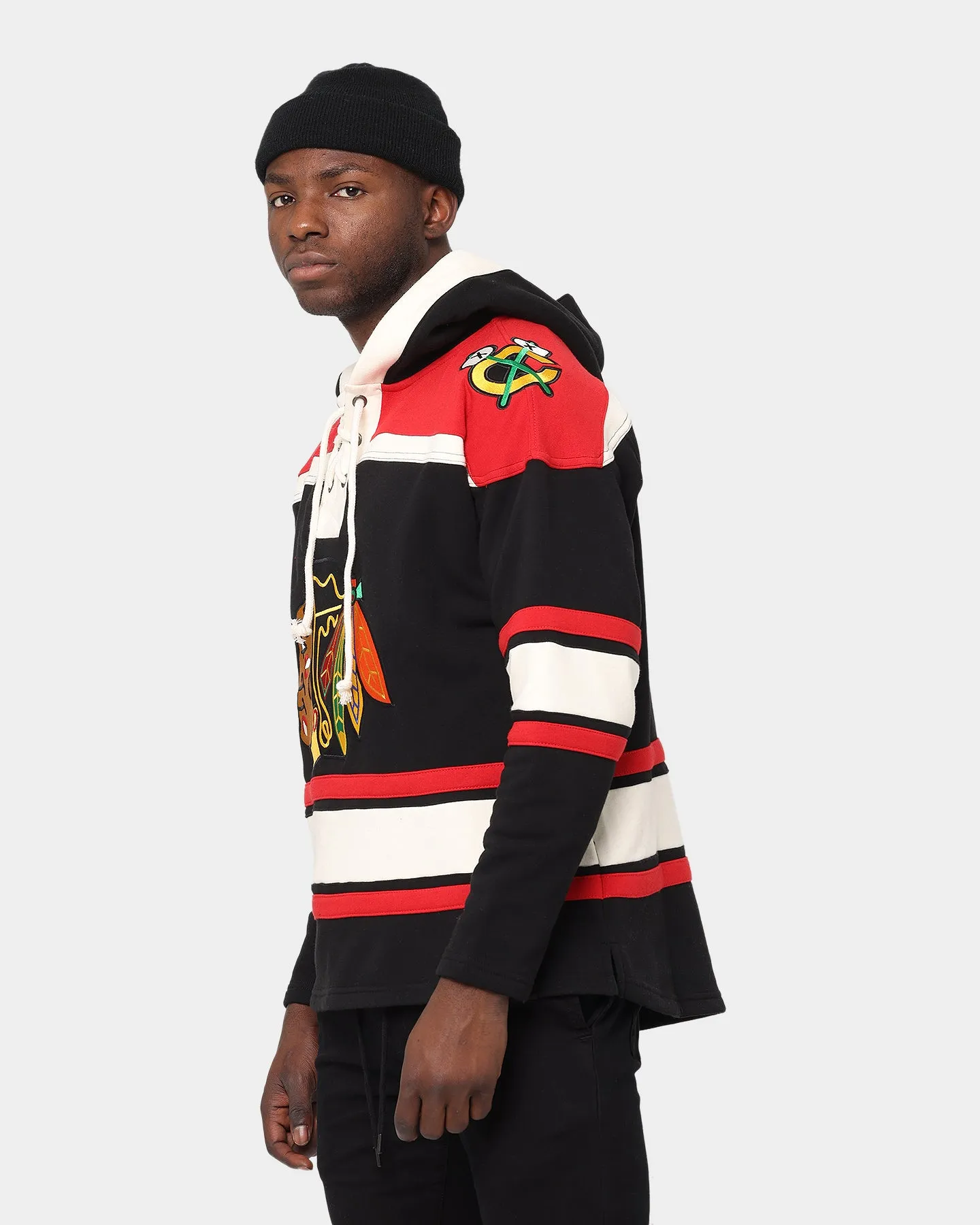 47 Brand Chicago Blackhawks NHL Lacer Hoodie Jet Black/Red