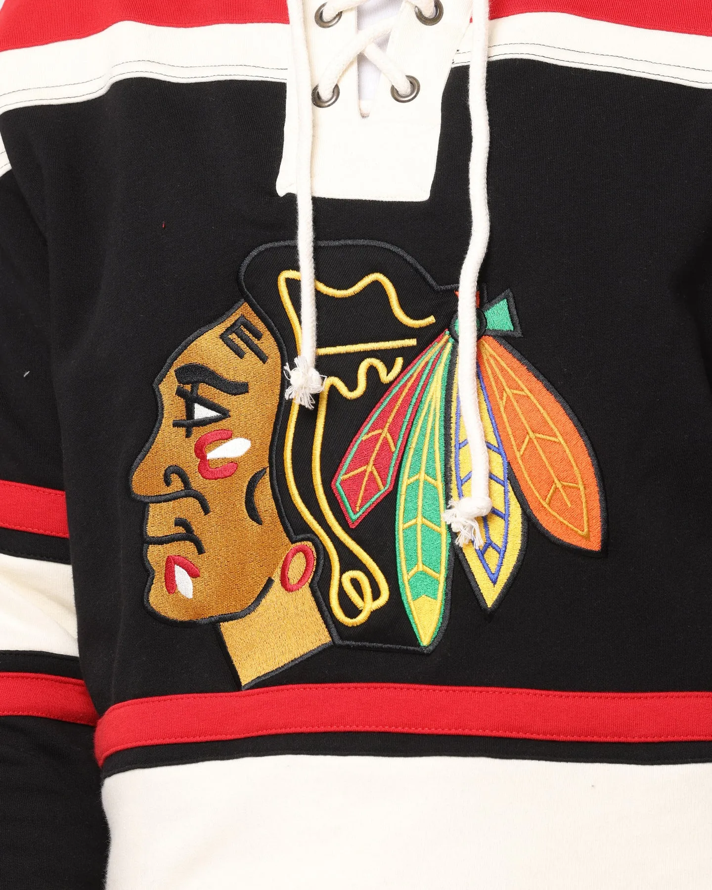 47 Brand Chicago Blackhawks NHL Lacer Hoodie Jet Black/Red