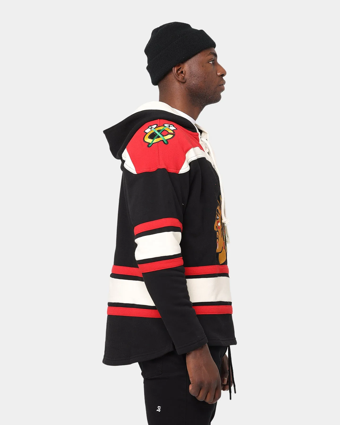 47 Brand Chicago Blackhawks NHL Lacer Hoodie Jet Black/Red