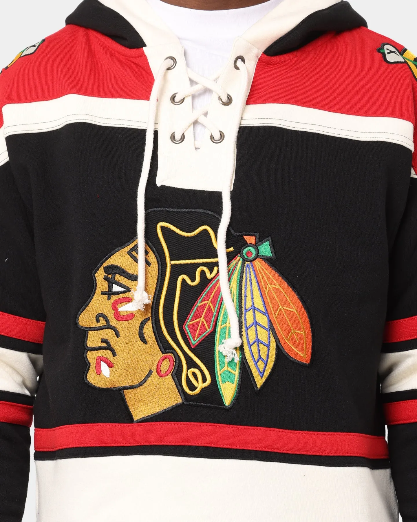 47 Brand Chicago Blackhawks NHL Lacer Hoodie Jet Black/Red