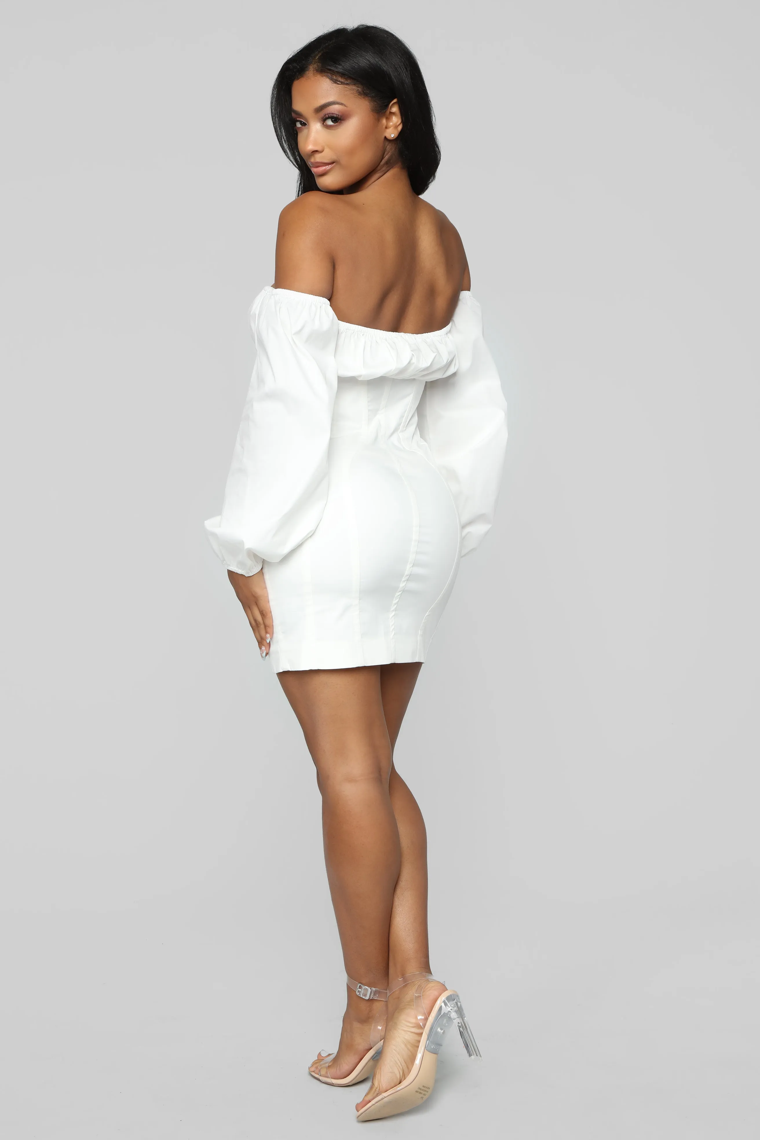 Aria Off Shoulder Dress - Off White