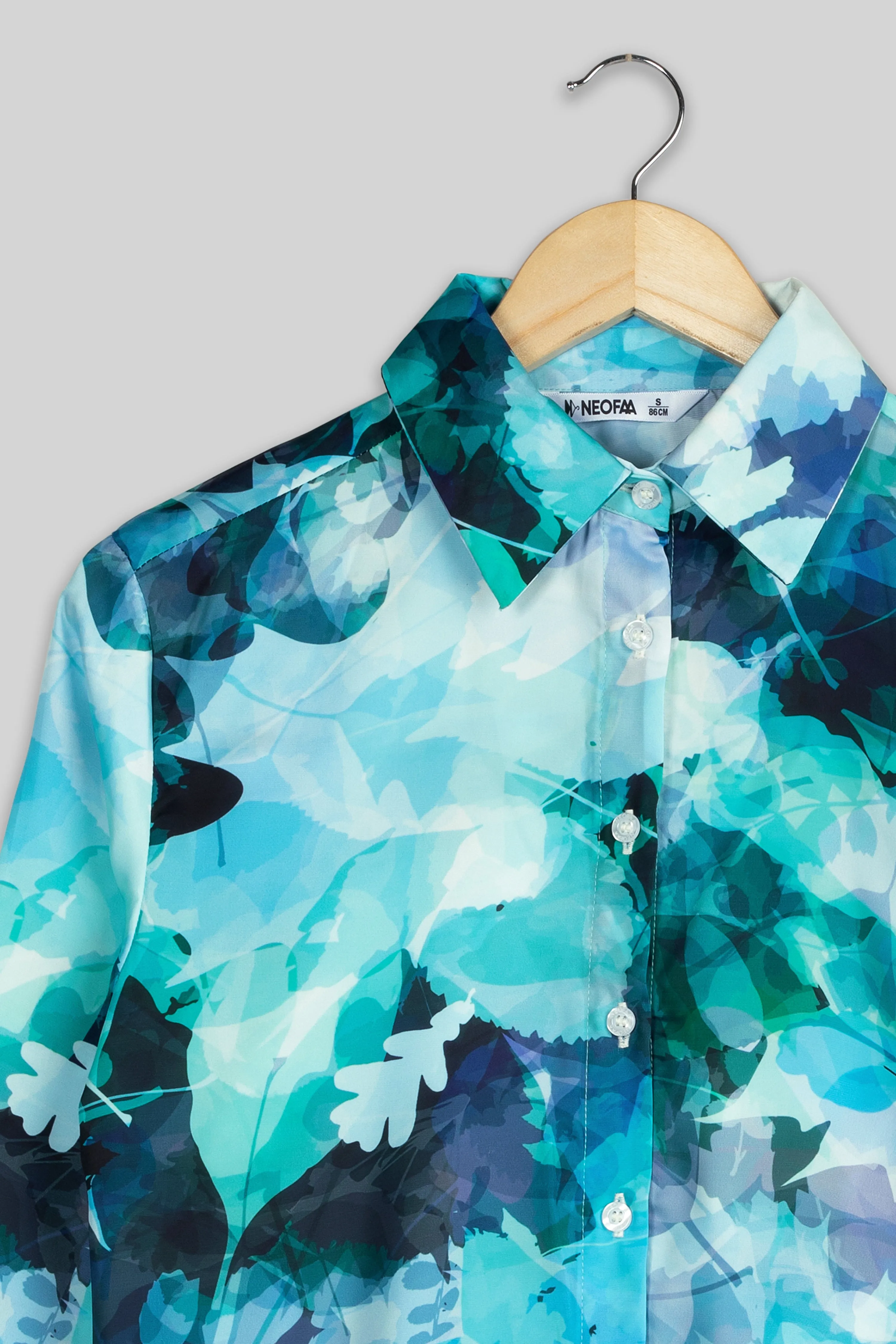 Bestselling Blue Floral Shirt For Women