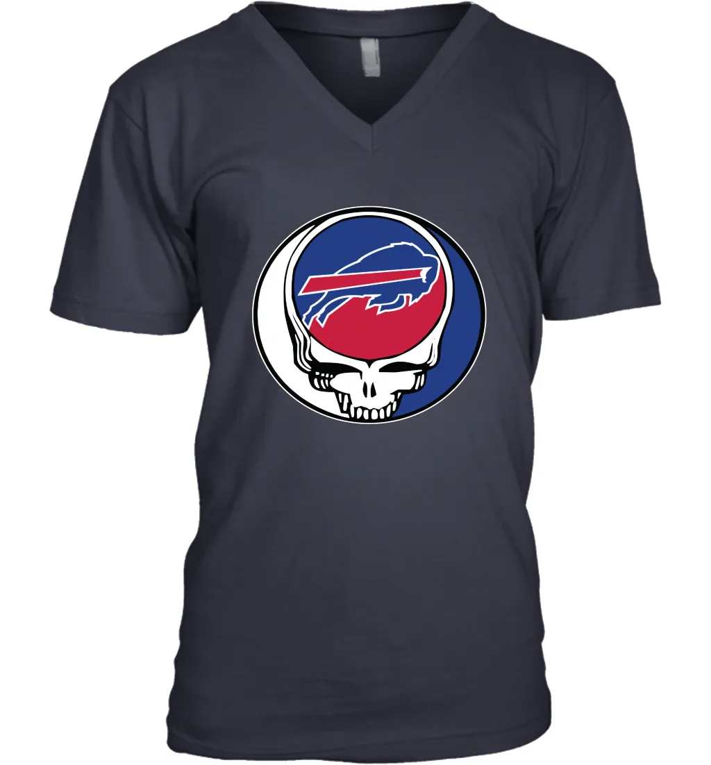 Buffalo Bills Grateful Dead Steal Your Face NFL Football Mens V-Neck T-Shirt