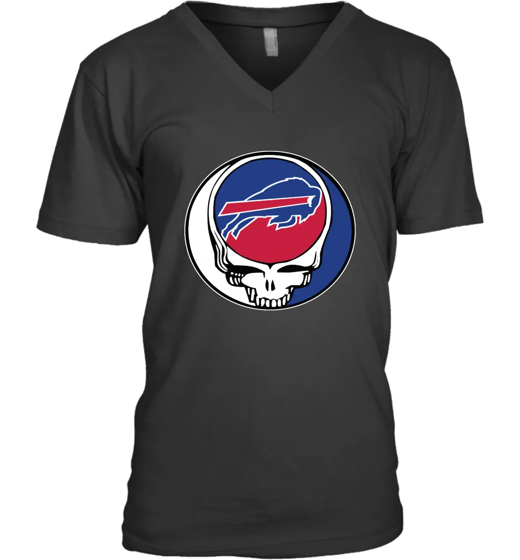 Buffalo Bills Grateful Dead Steal Your Face NFL Football Mens V-Neck T-Shirt