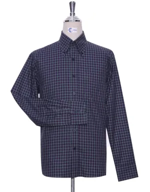 Button Down Shirt | Purple and Green Gingham Check Shirt