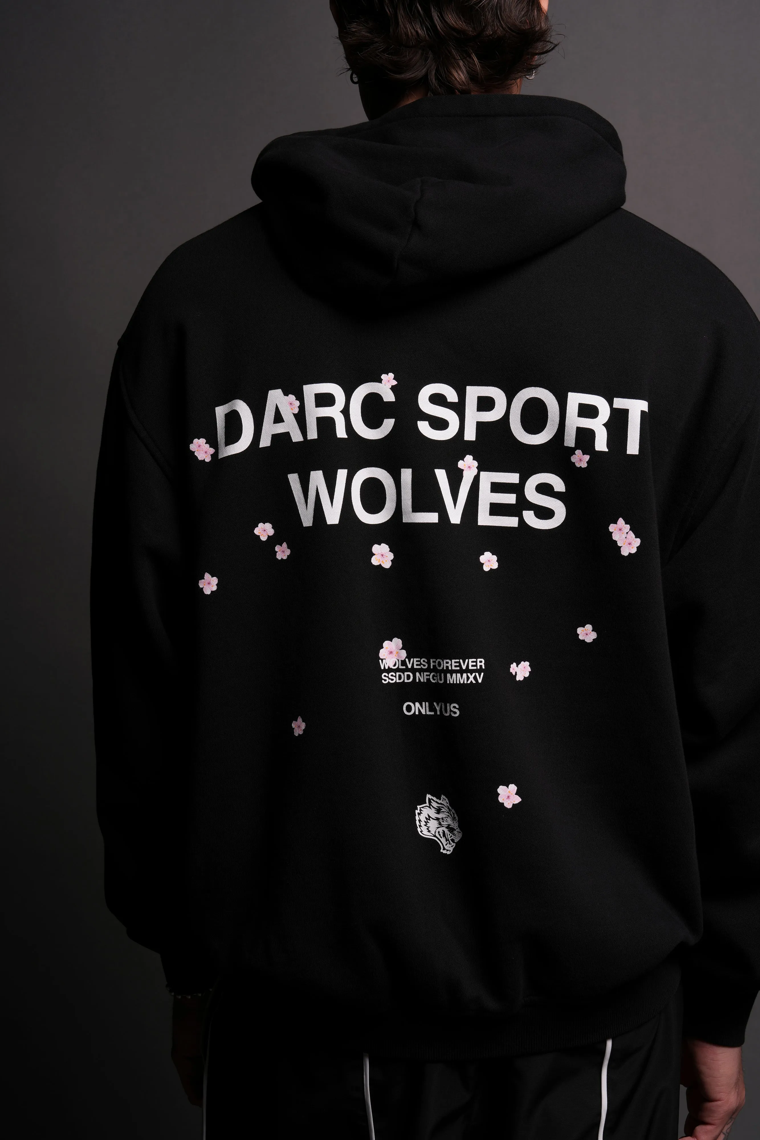 Darc Sport Wolves Blossom "Pierce" Hoodie in Black