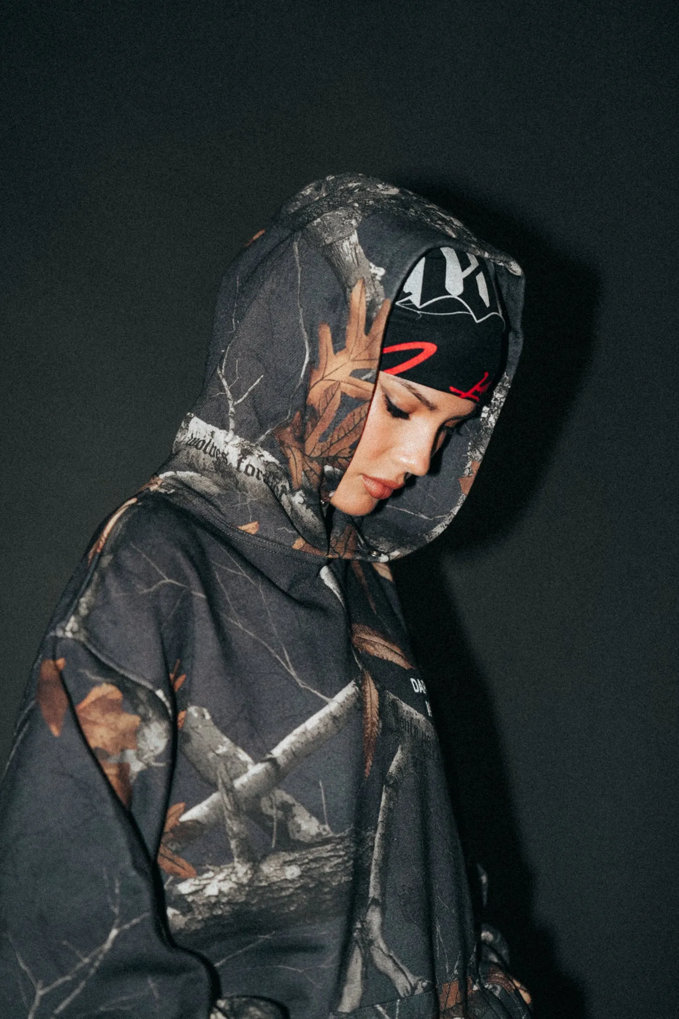 Darc Sport Wolves Blossom "Pierce" Hoodie in Storm Blue Woodland Camo