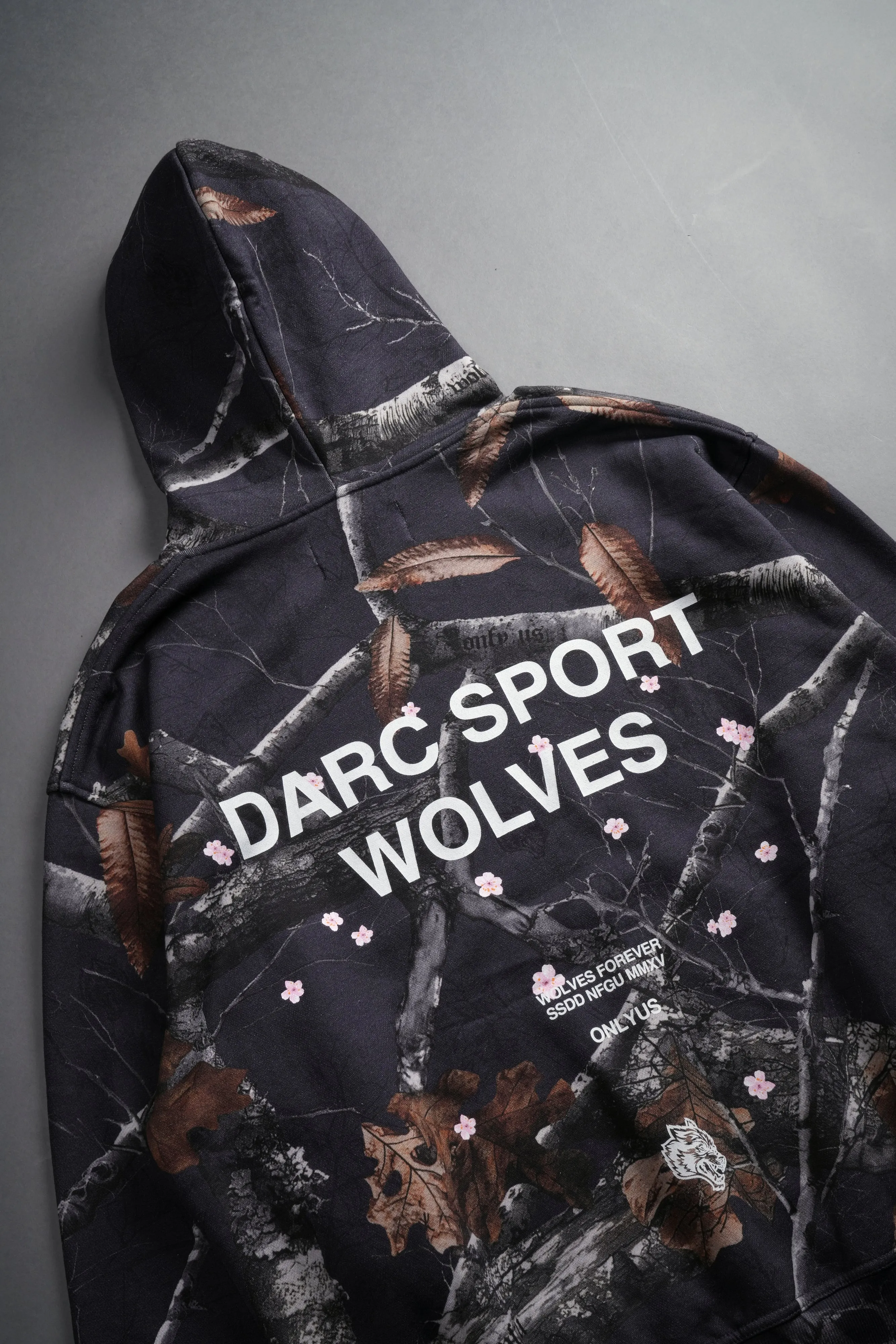 Darc Sport Wolves Blossom "Pierce" Hoodie in Storm Blue Woodland Camo