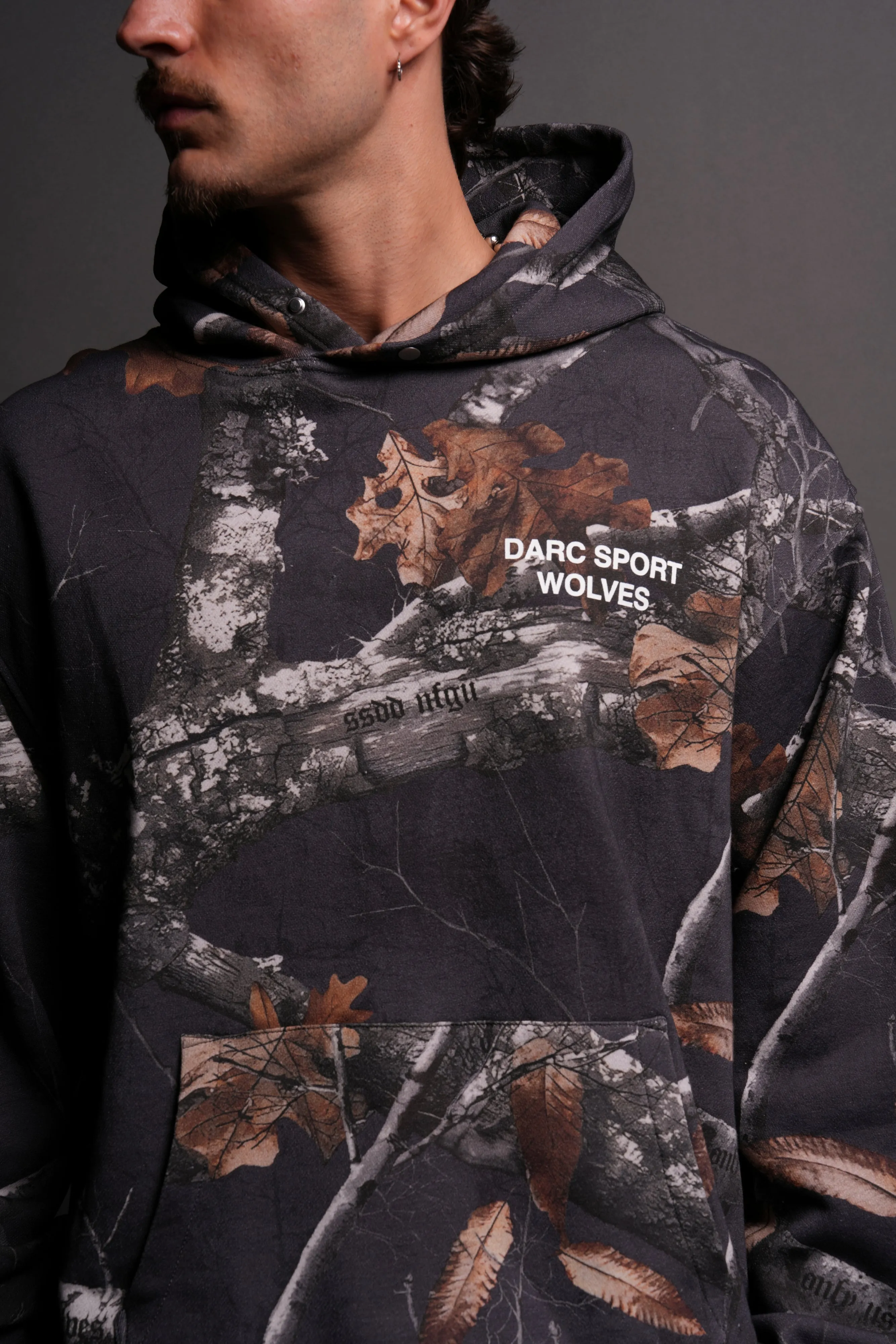 Darc Sport Wolves Blossom "Pierce" Hoodie in Storm Blue Woodland Camo