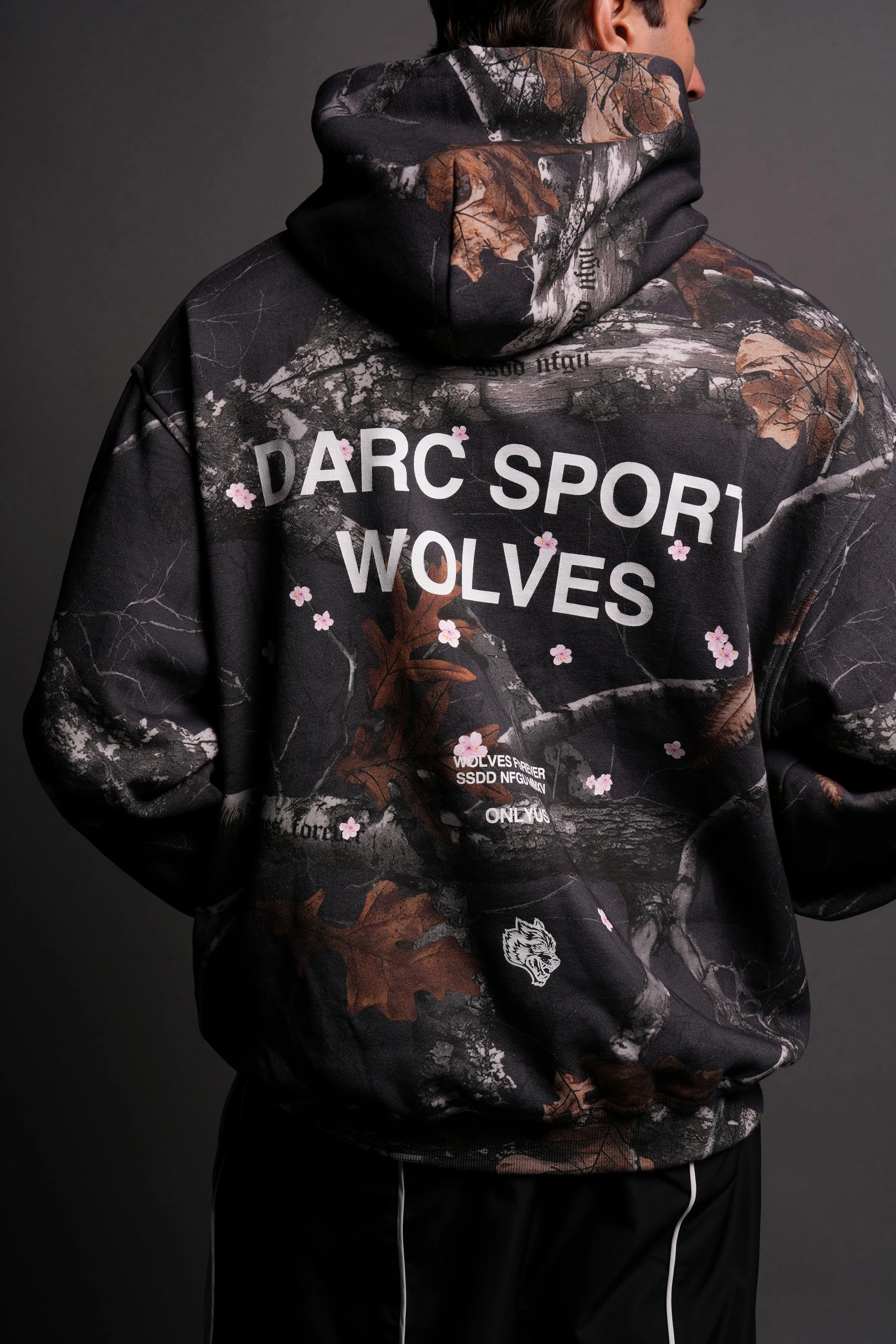 Darc Sport Wolves Blossom "Pierce" Hoodie in Storm Blue Woodland Camo