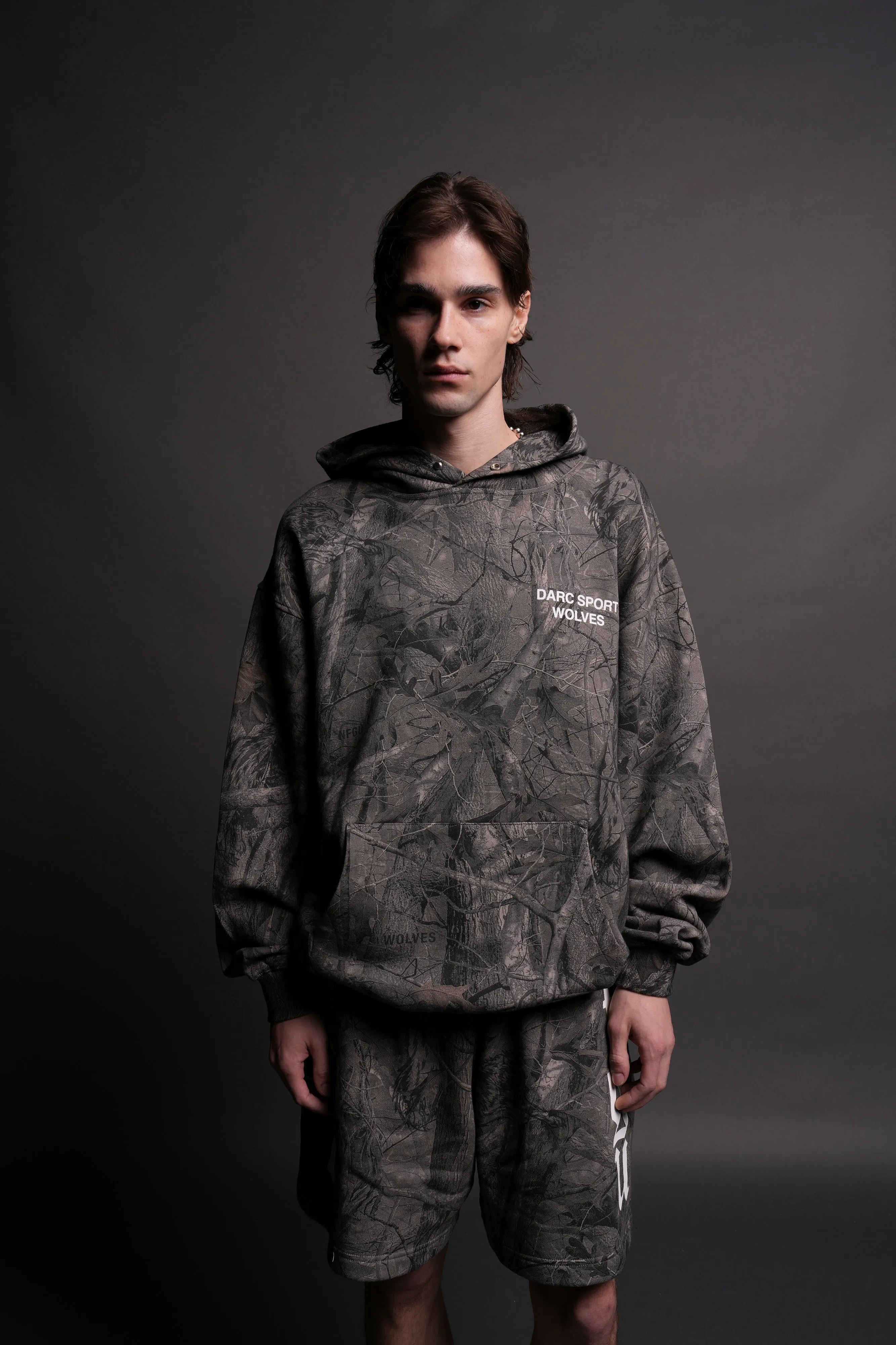 Darc Sport Wolves "Pierce" Hoodie in Driftwood Wolf Forest Camo