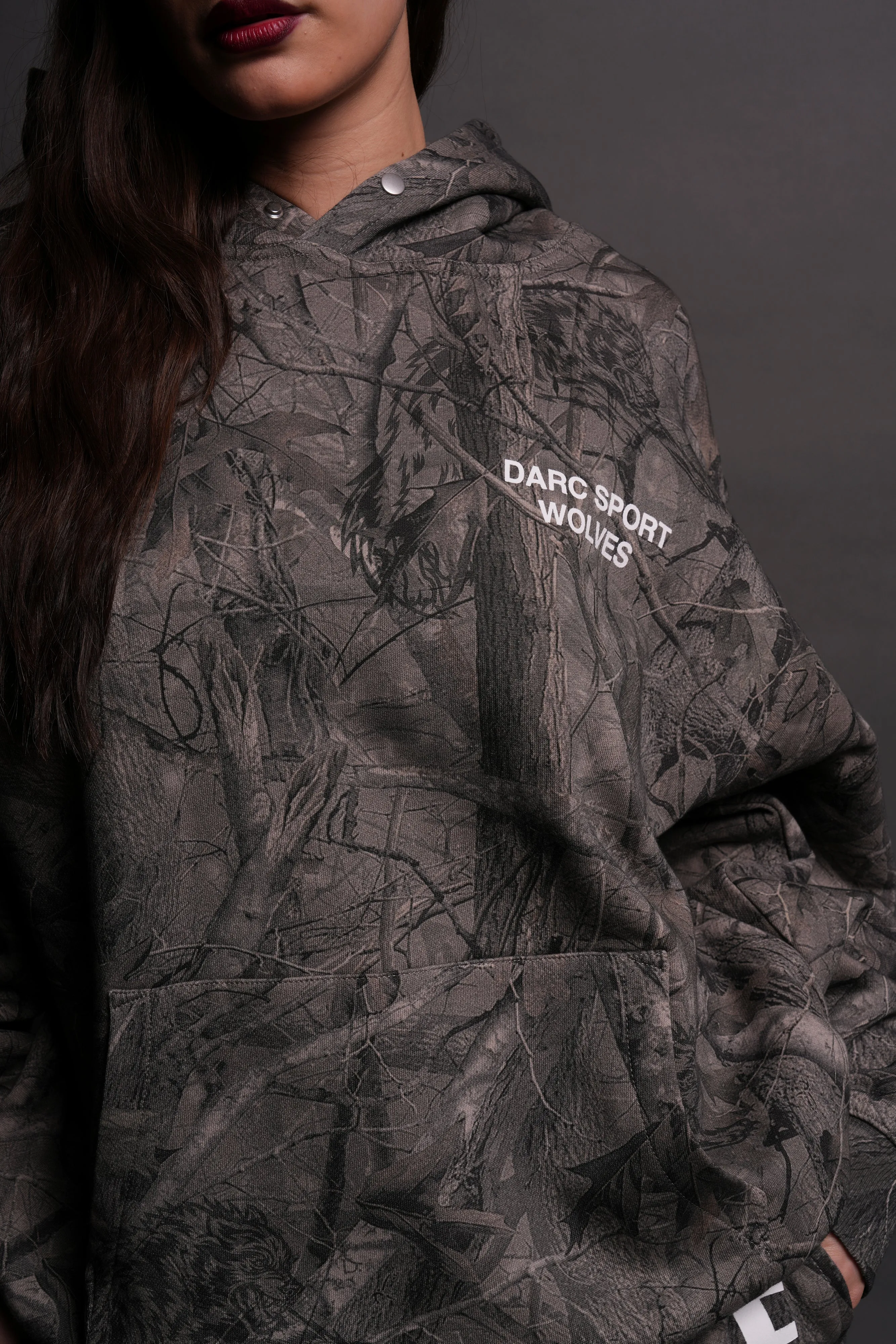Darc Sport Wolves "Pierce" Hoodie in Driftwood Wolf Forest Camo