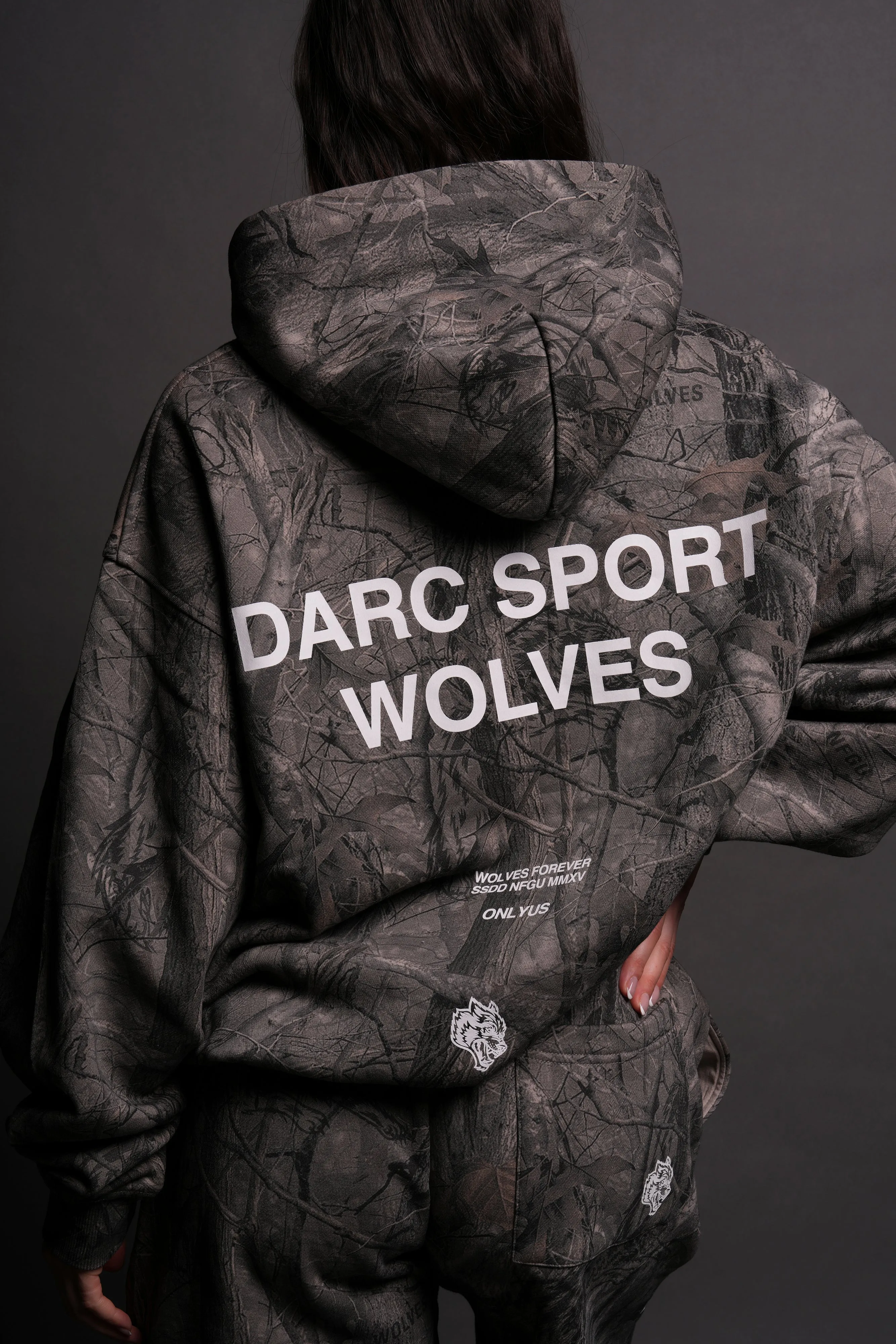 Darc Sport Wolves "Pierce" Hoodie in Driftwood Wolf Forest Camo