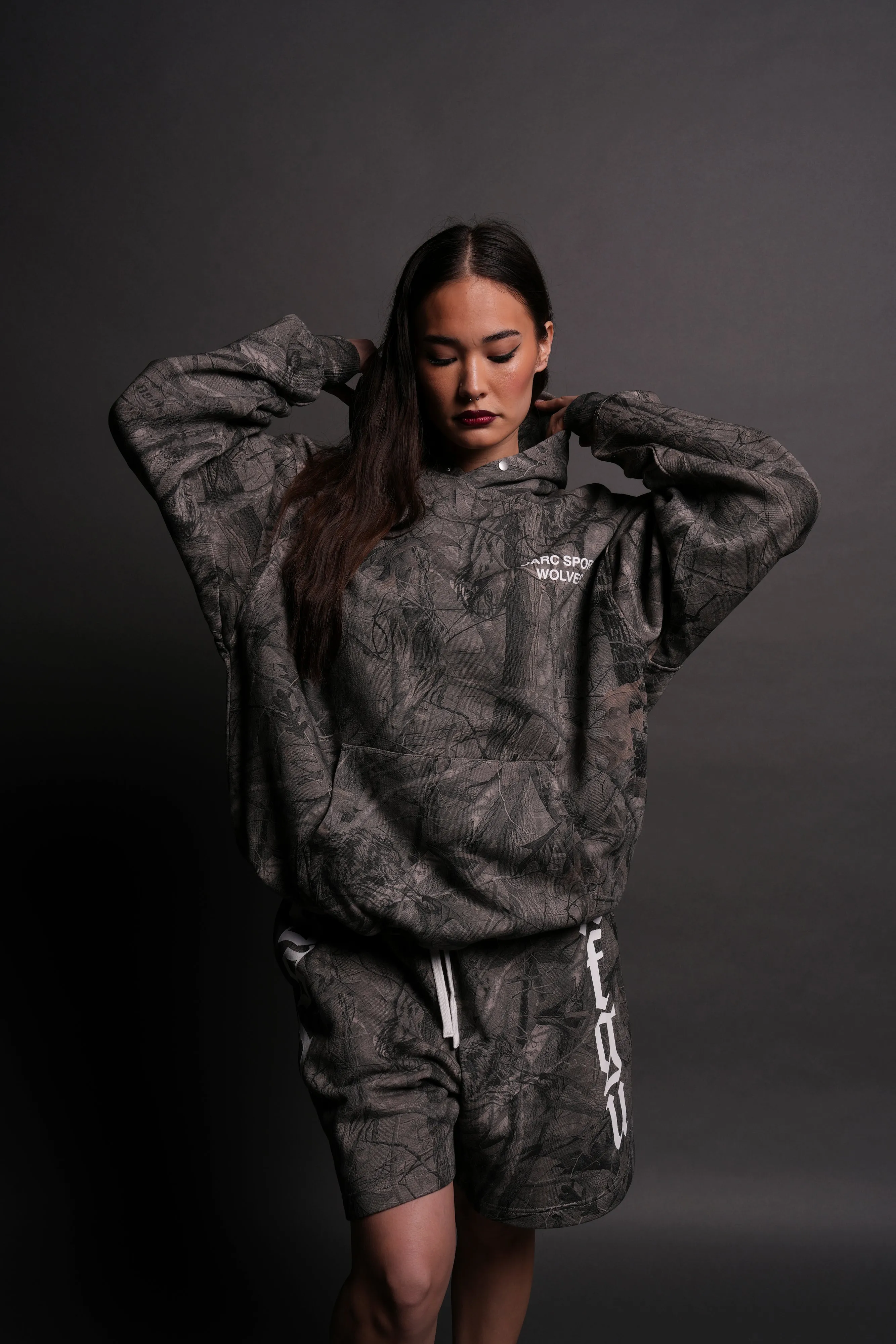 Darc Sport Wolves "Pierce" Hoodie in Driftwood Wolf Forest Camo