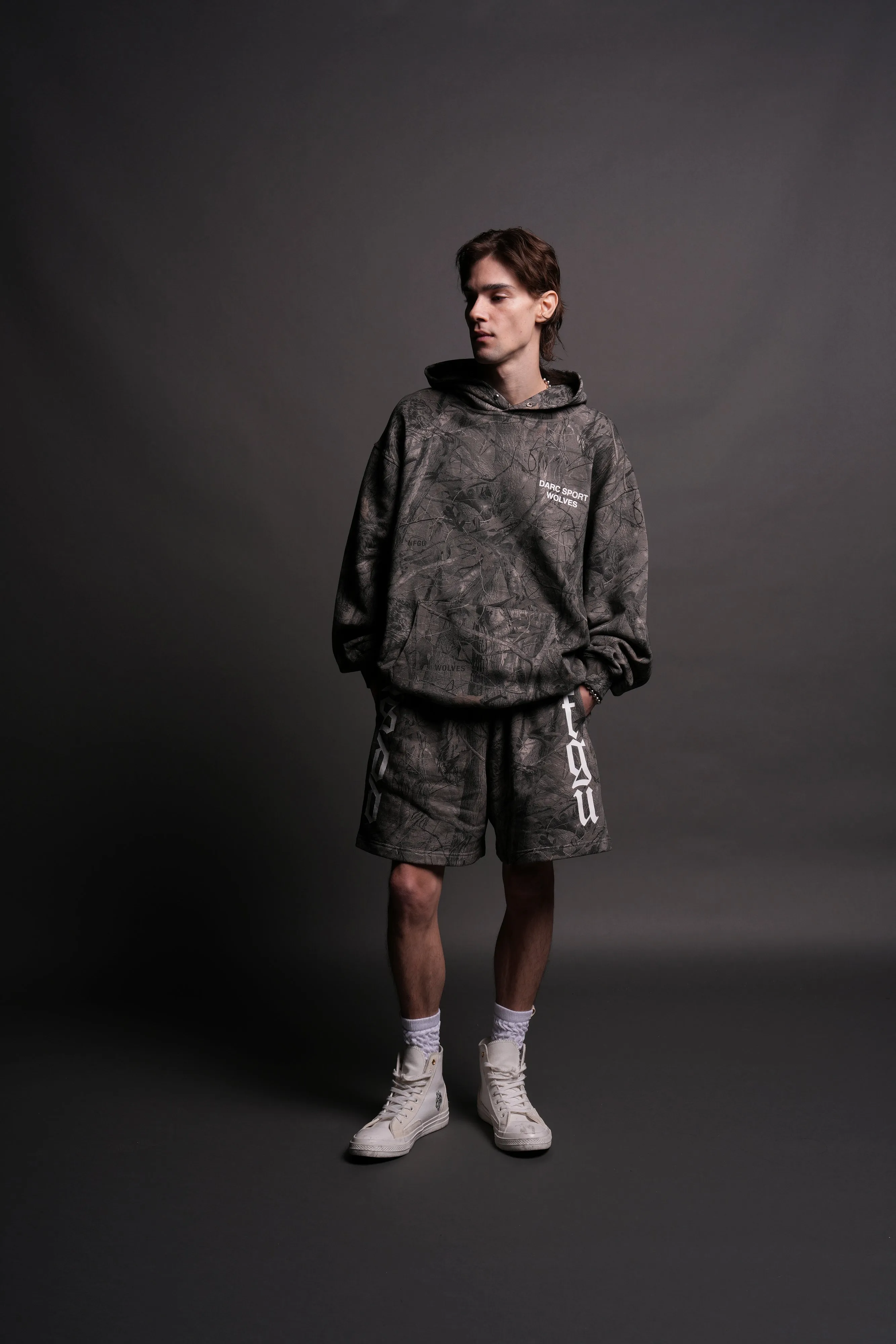 Darc Sport Wolves "Pierce" Hoodie in Driftwood Wolf Forest Camo