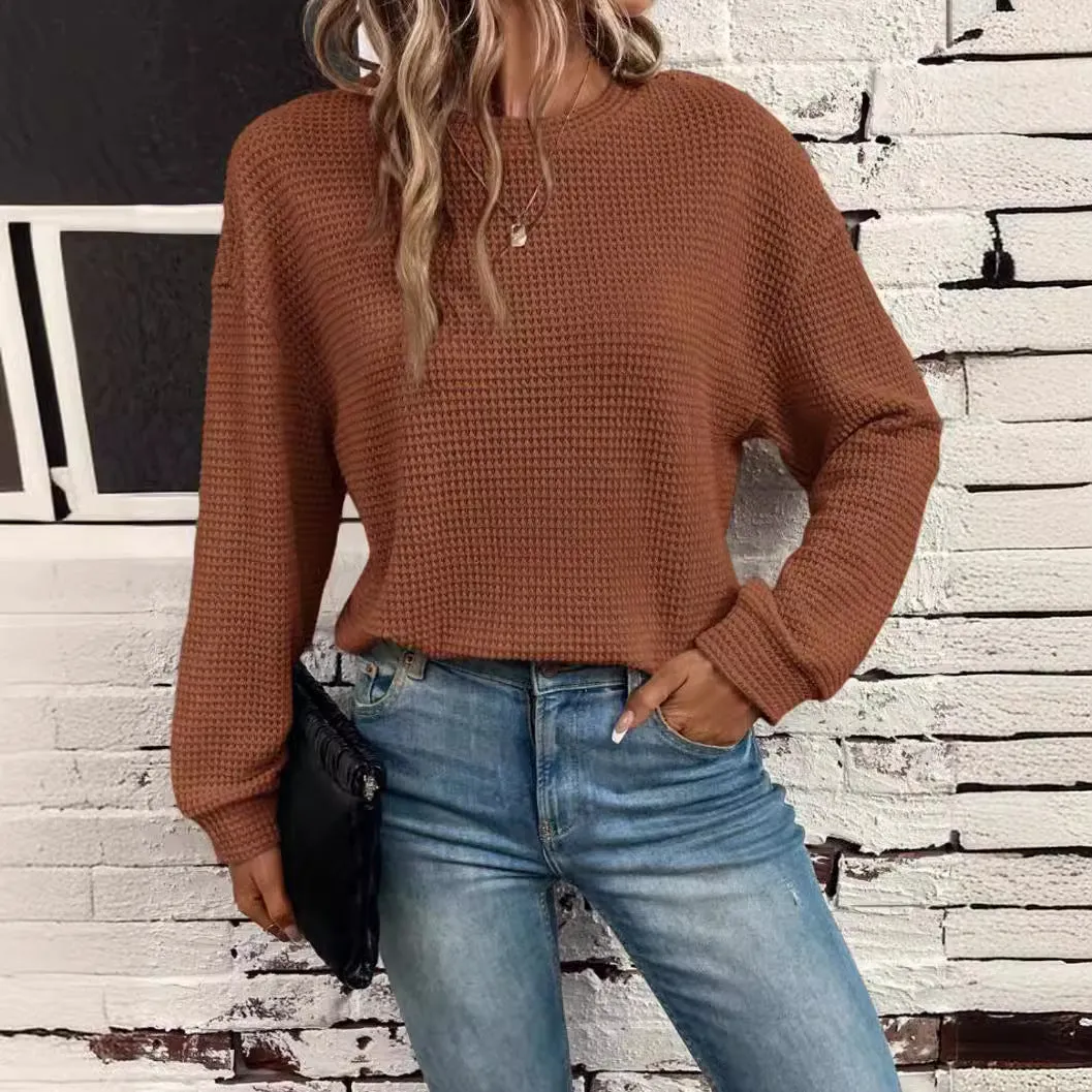 Knitted Loose Long Sleeve Pullover Top