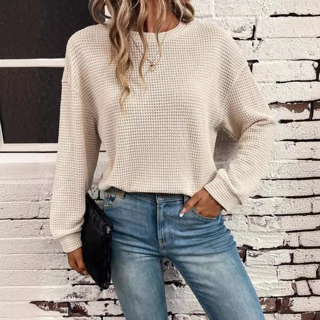 Knitted Loose Long Sleeve Pullover Top