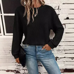 Knitted Loose Long Sleeve Pullover Top