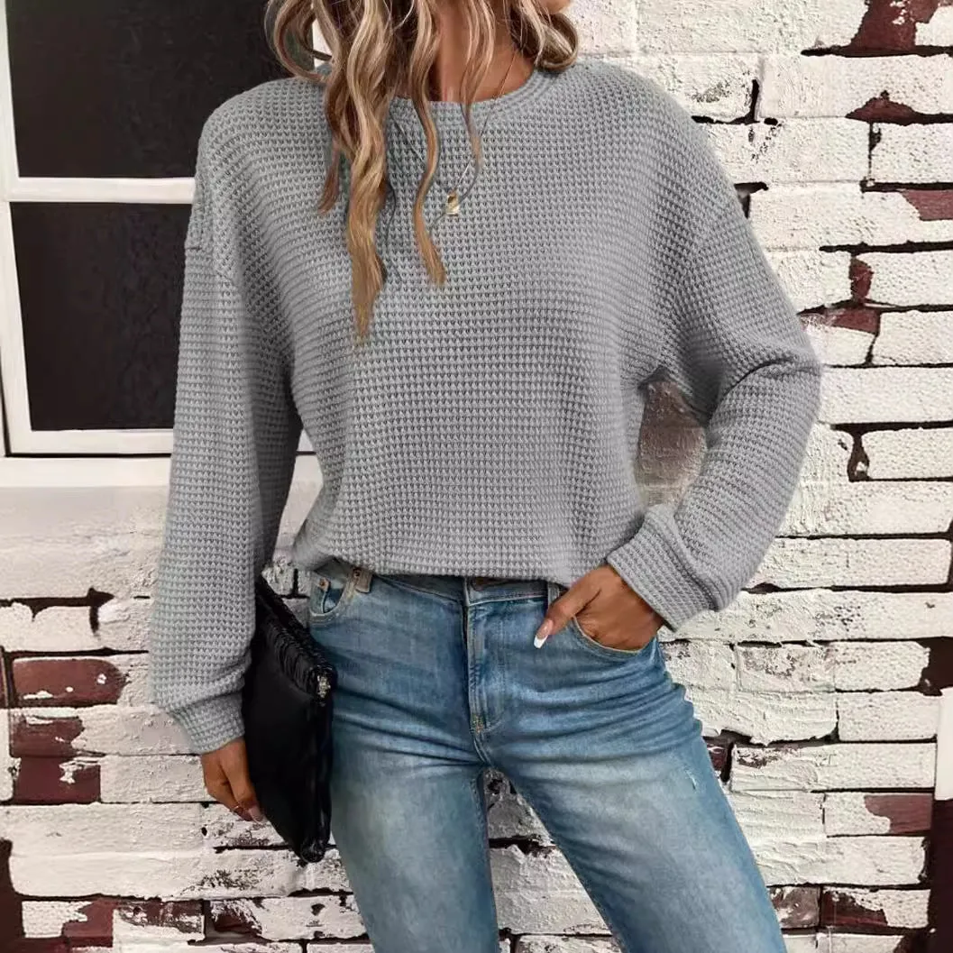 Knitted Loose Long Sleeve Pullover Top