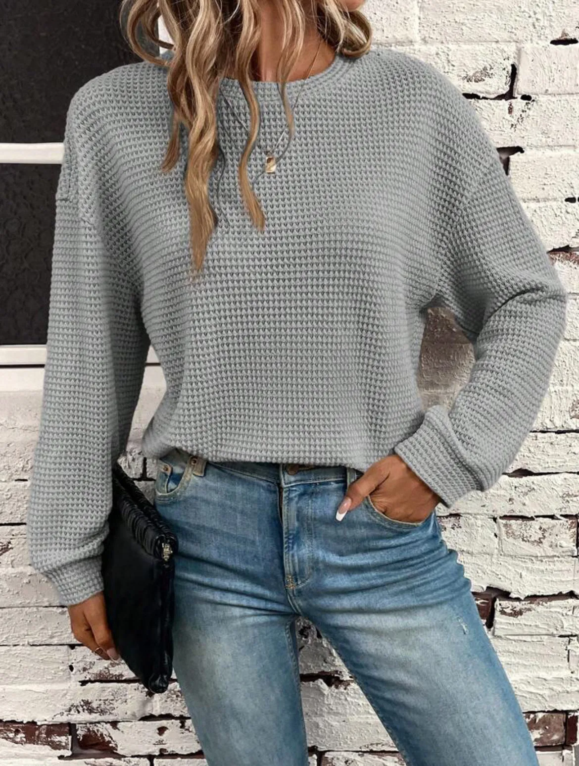 Knitted Loose Long Sleeve Pullover Top