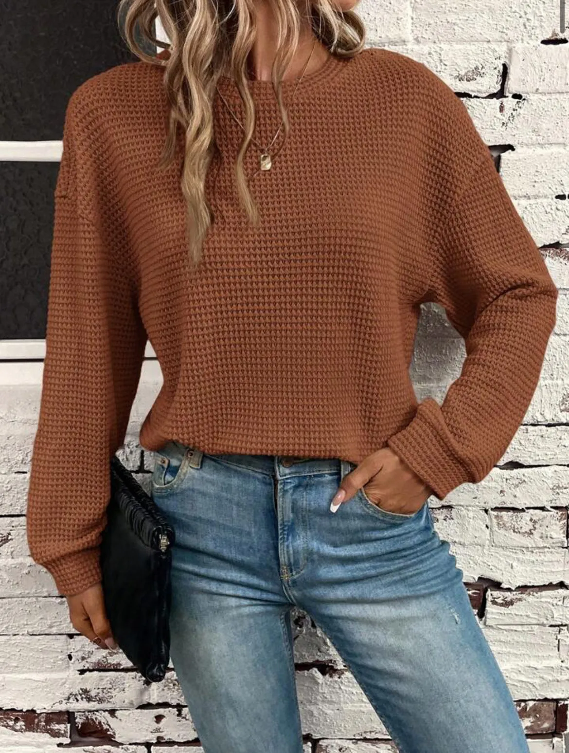 Knitted Loose Long Sleeve Pullover Top