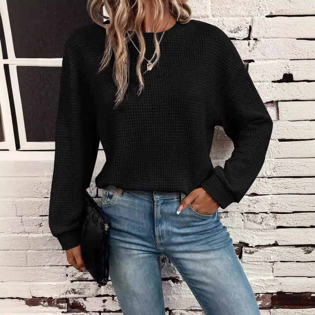 Knitted Loose Long Sleeve Pullover Top