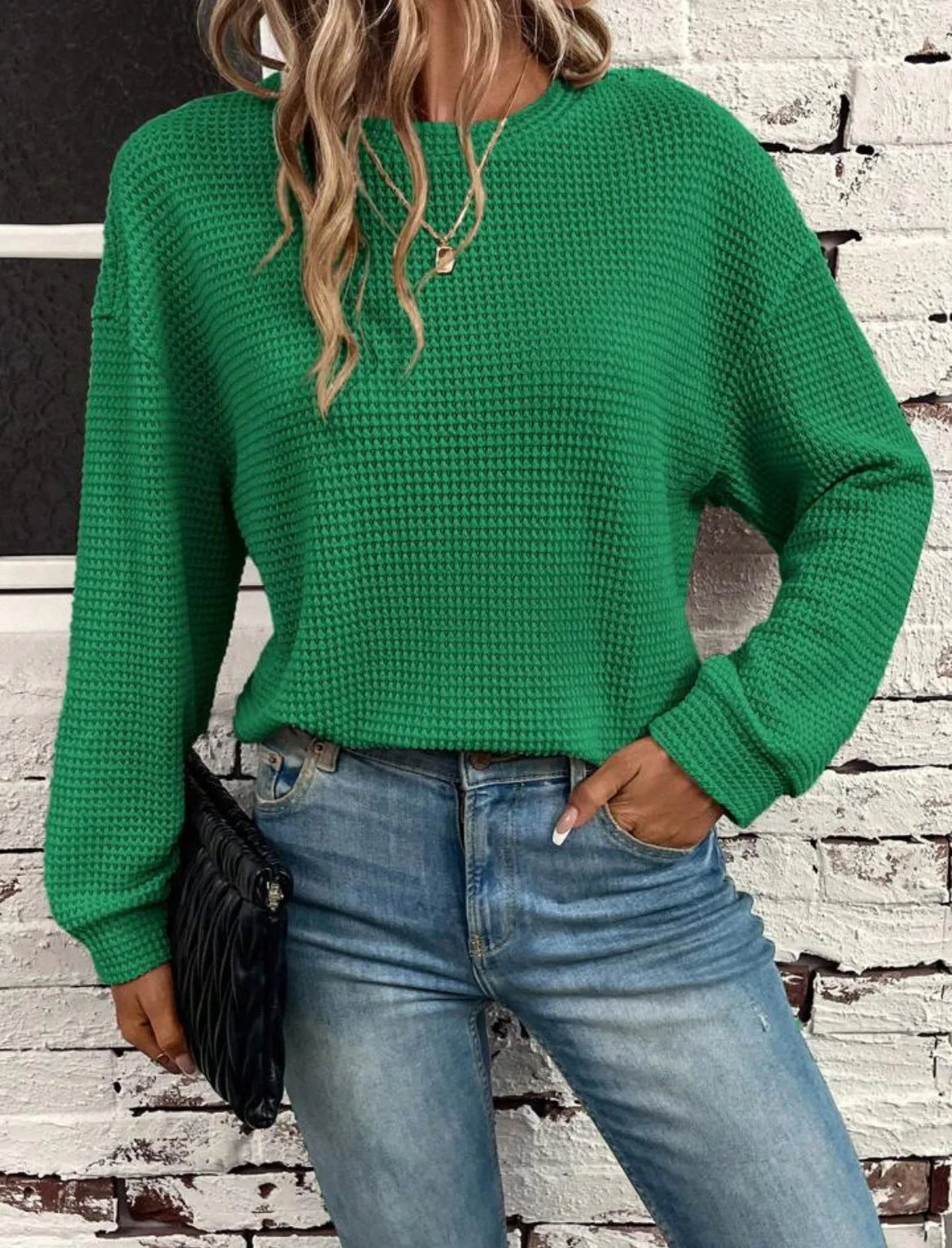 Knitted Loose Long Sleeve Pullover Top