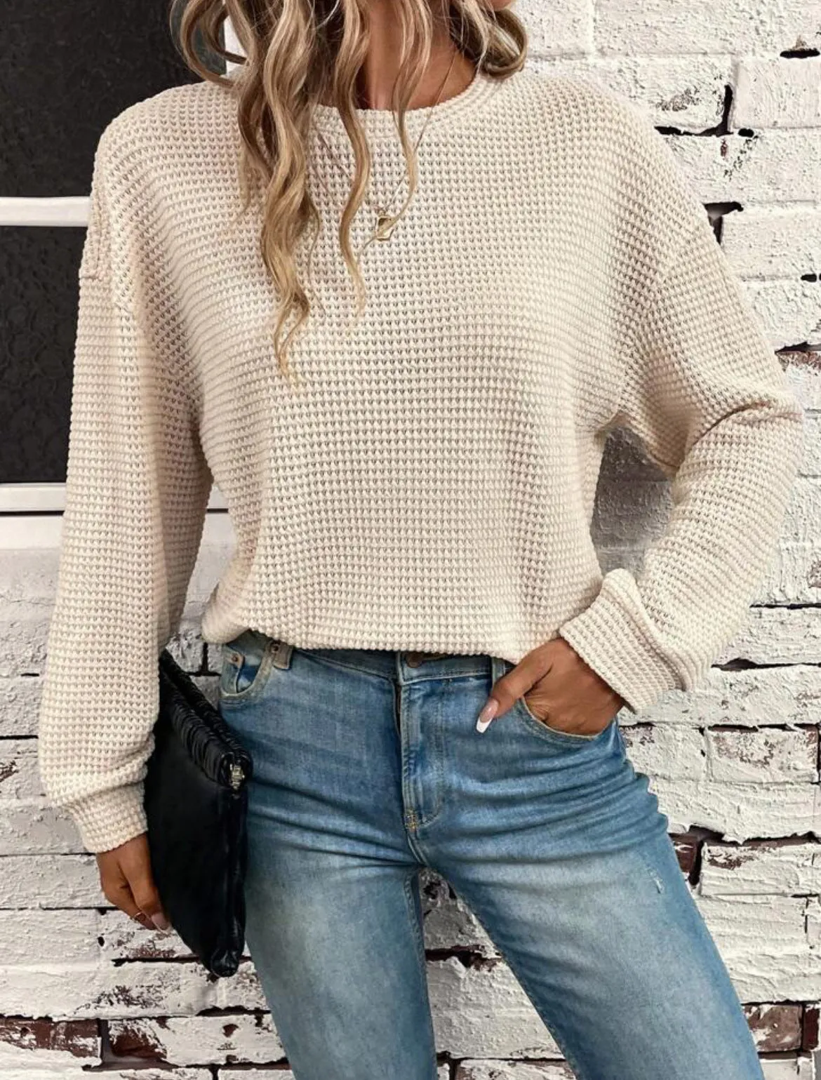 Knitted Loose Long Sleeve Pullover Top