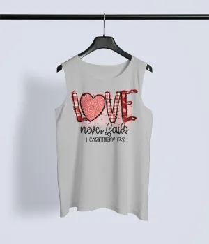 Love Never Dies – Faith-Inspired Graphic Tank Top