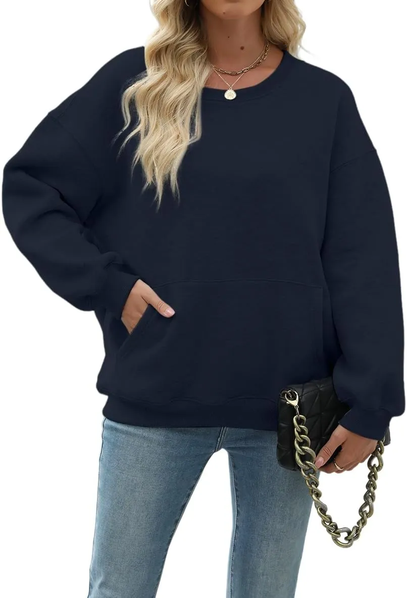 Nfison Womens Oversized Hoodies Sweatshirts Long Sleeve Casual Sweater Pullover Fall Outfits with Pocket