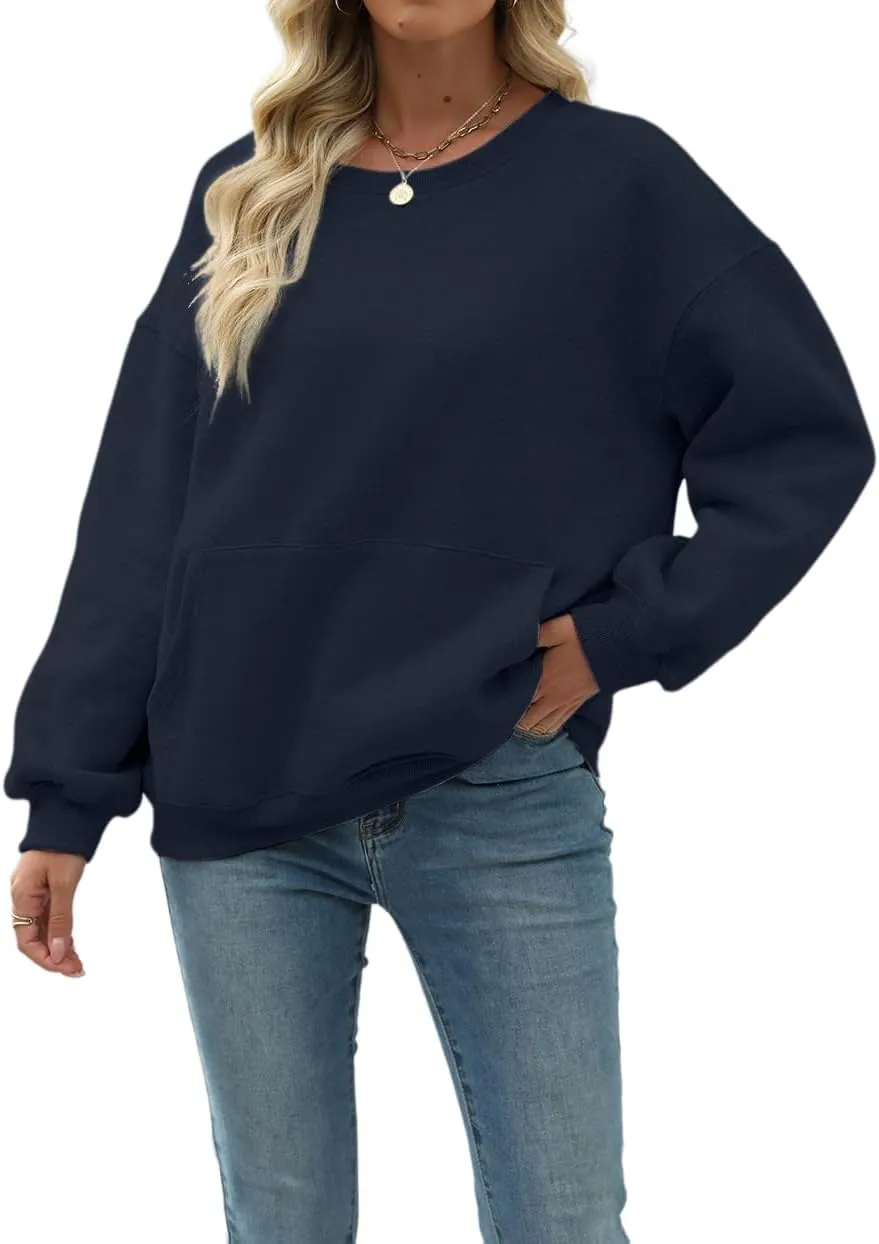 Nfison Womens Oversized Hoodies Sweatshirts Long Sleeve Casual Sweater Pullover Fall Outfits with Pocket