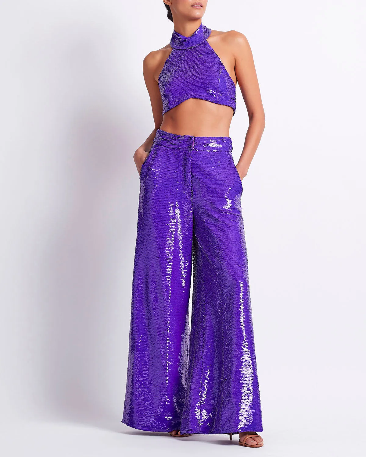 Sequin Mock Neck Top