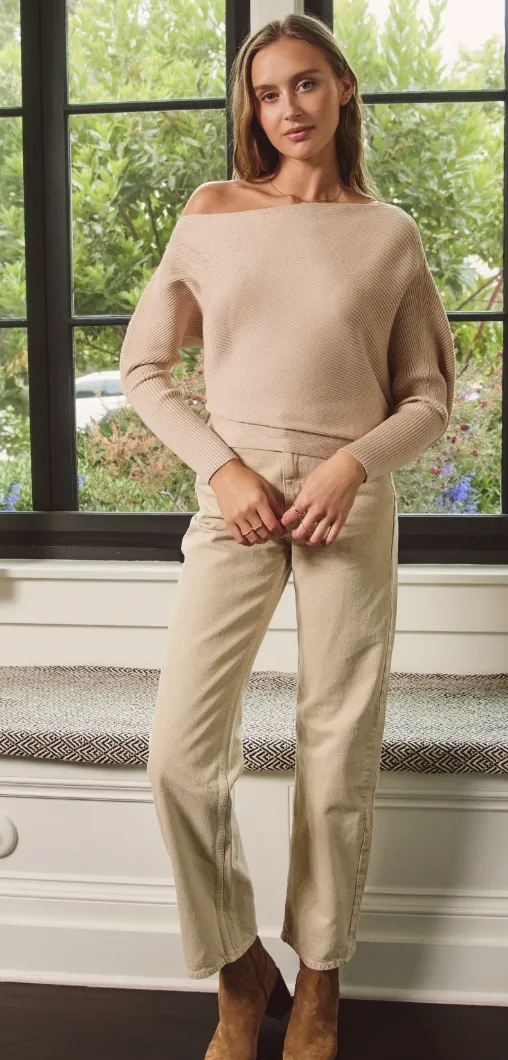 Slightly One Shoulder Off Sweater
