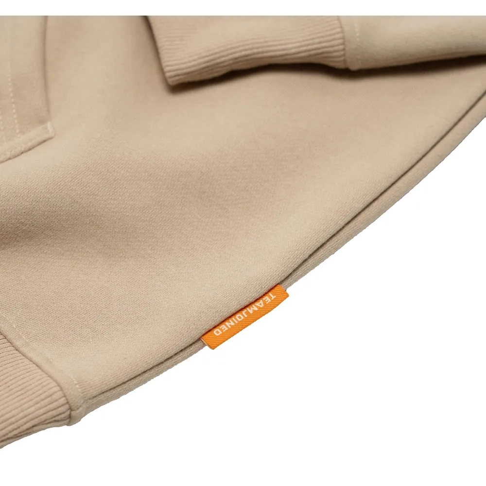TEAMJOINED TJTC FLOCK BADGE OVERSIZED HOODIE-KHAKI