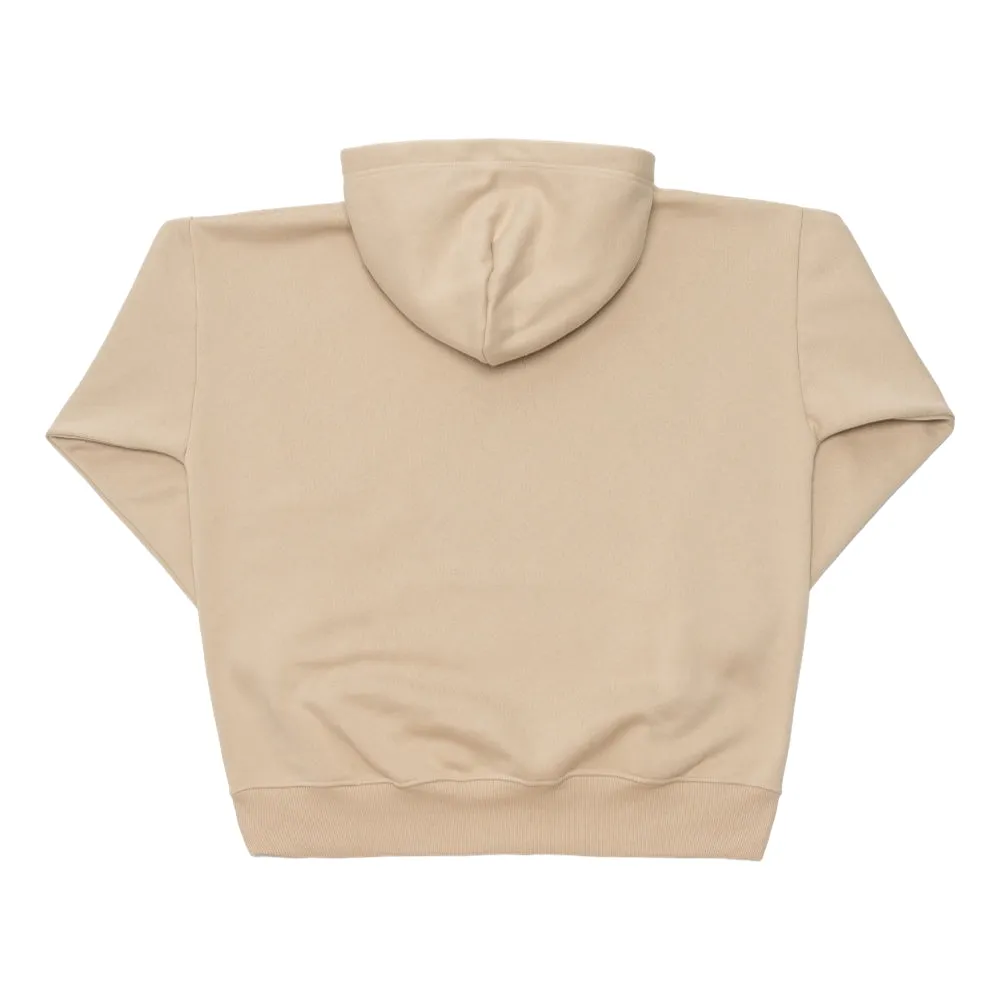 TEAMJOINED TJTC FLOCK BADGE OVERSIZED HOODIE-KHAKI