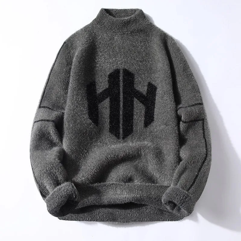 West Louis Winter Knitted Mink Fleece Sweater