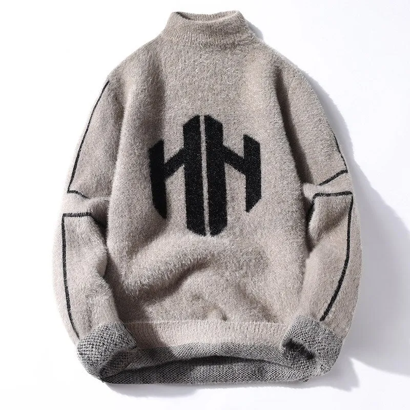 West Louis Winter Knitted Mink Fleece Sweater