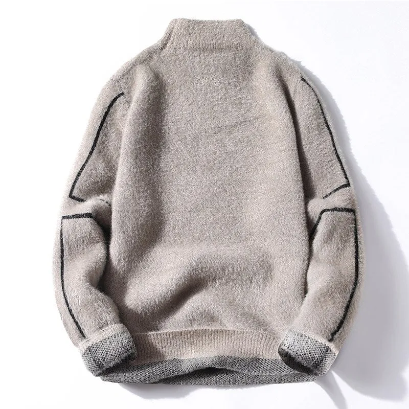 West Louis Winter Knitted Mink Fleece Sweater